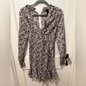 Long sleeve dress, new with tags, purple floral print
